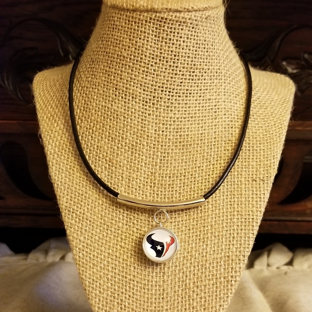 🏈Houston Texans Snap Leather Necklace